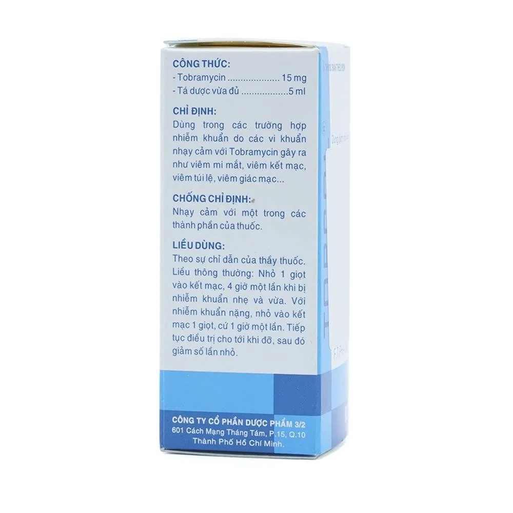 Hình ảnh Thuốc nhỏ mắt Tobcol Dược 3-2 điều trị viêm mi mắt, viêm kết mạc (5ml)