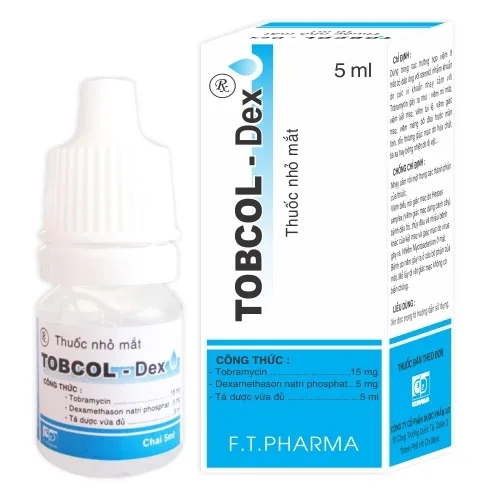 Hình ảnh Thuốc nhỏ mắt Tobcol-Dex Dược 3-2 điều trị Viêm mi mắt, viêm kết mạc (5ml)