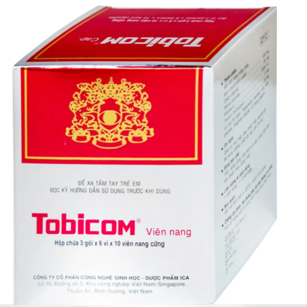 Hình ảnh Thuốc Tobicom ICA hỗ trợ điều trị mỏi mắt, đau nhức mắt (3 gói x 6 vỉ x 10 viên)