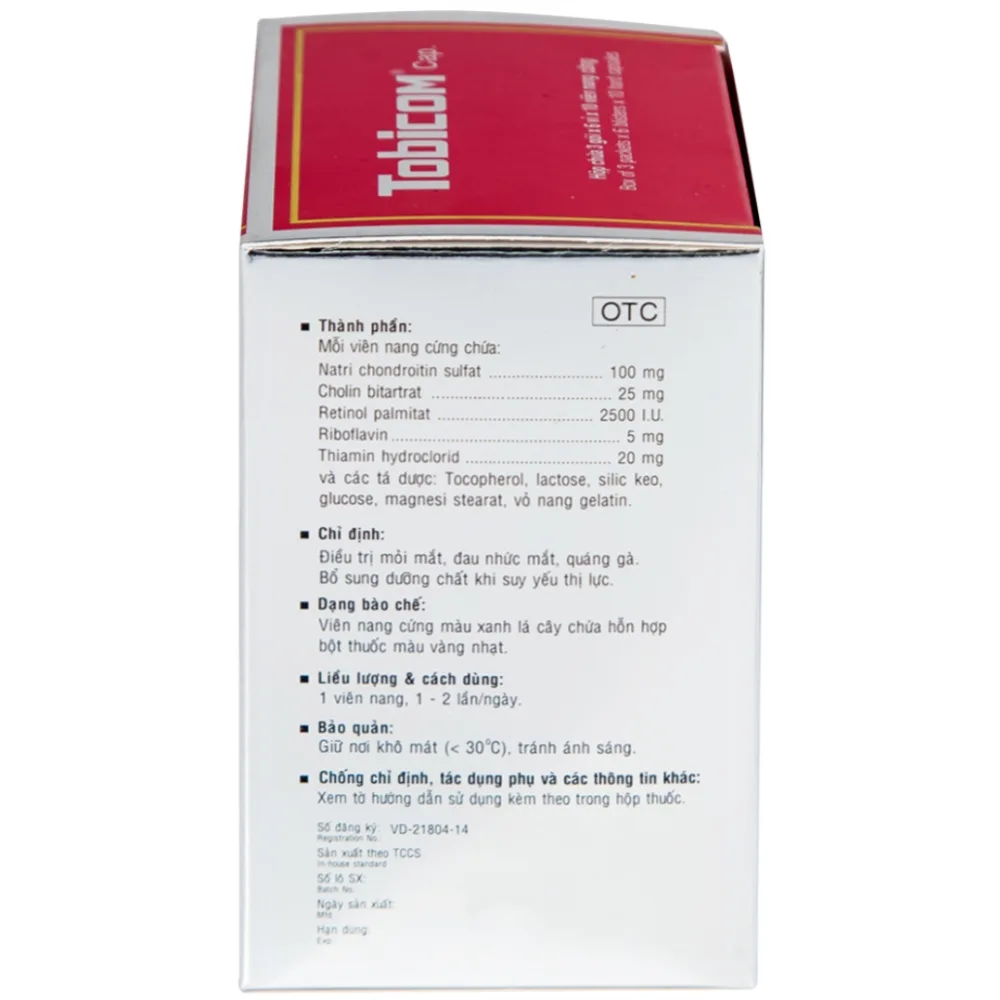 Hình ảnh Thuốc Tobicom ICA hỗ trợ điều trị mỏi mắt, đau nhức mắt (3 gói x 6 vỉ x 10 viên)