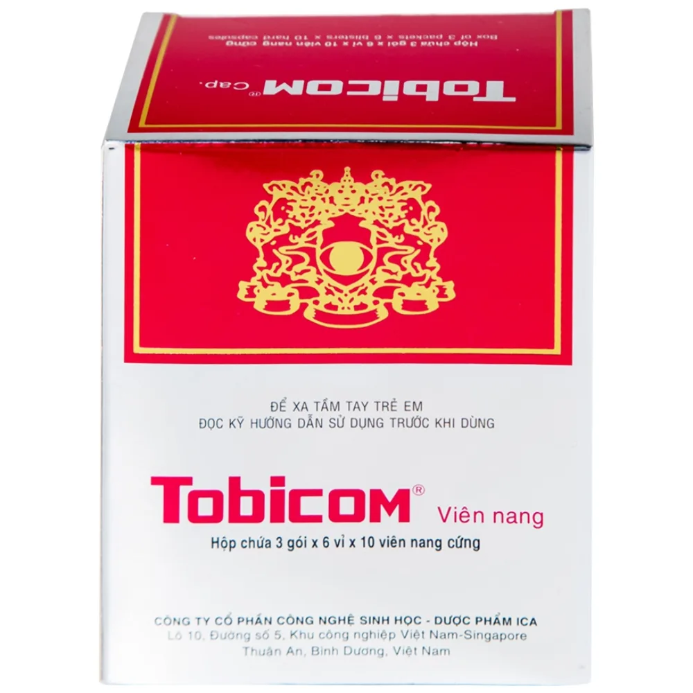 Hình ảnh Thuốc Tobicom ICA hỗ trợ điều trị mỏi mắt, đau nhức mắt (3 gói x 6 vỉ x 10 viên)