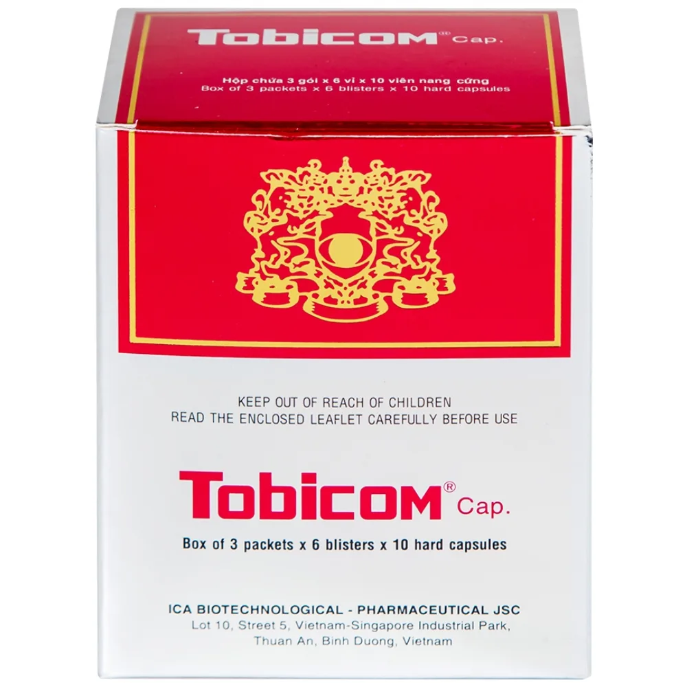 Hình ảnh Thuốc Tobicom ICA hỗ trợ điều trị mỏi mắt, đau nhức mắt (3 gói x 6 vỉ x 10 viên)