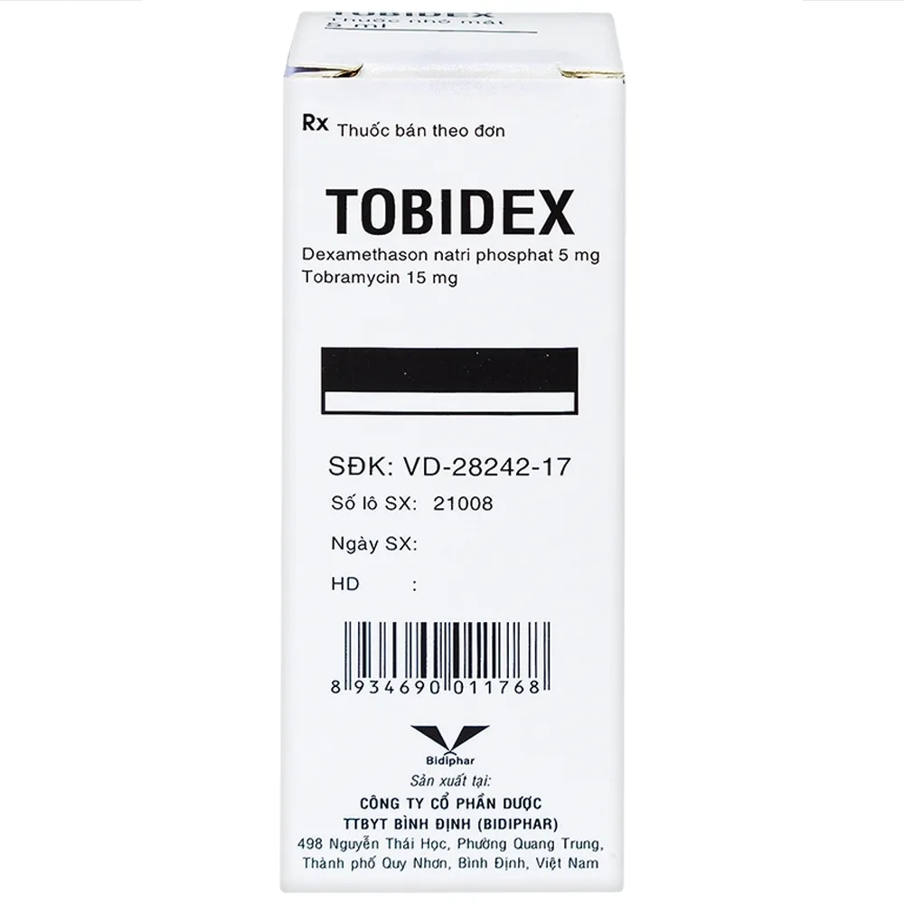 Hình ảnh Thuốc nhỏ mắt Tobidex Bidiphar điều trị viêm mắt (5ml)