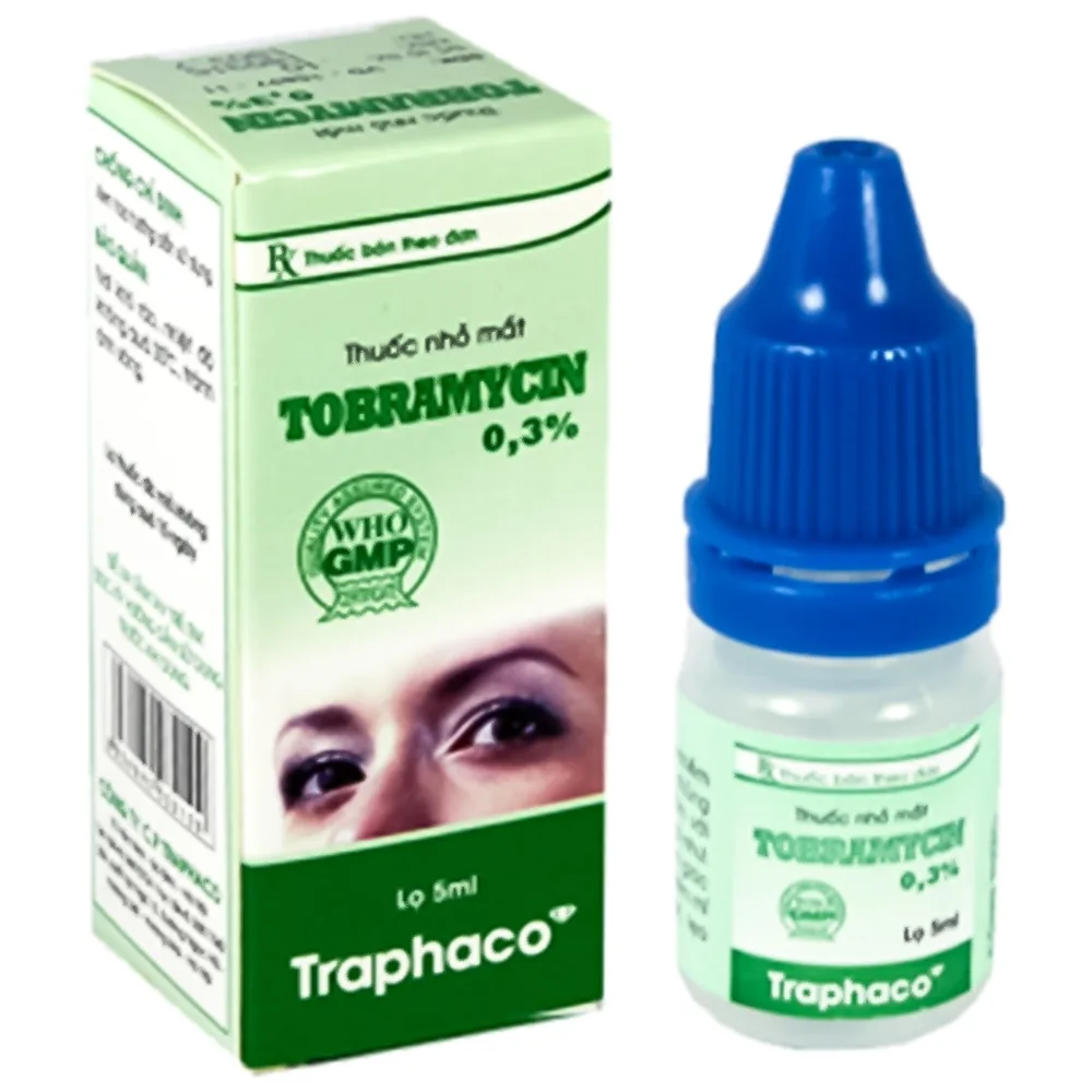 Hình ảnh Thuốc nhỏ mắt Topramycin 0,3% Traphaco điều trị nhiễm khuẩn gây sưng đỏ (5ml)