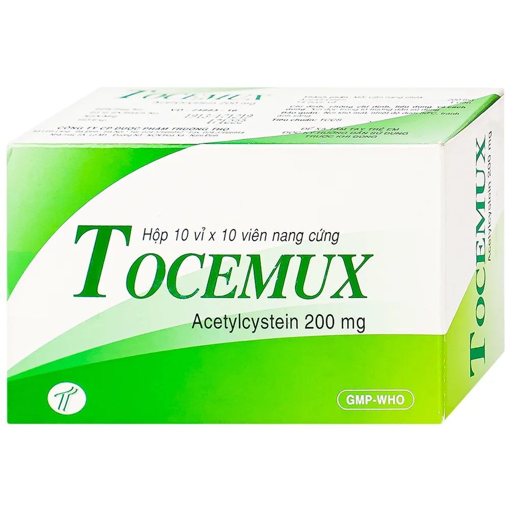 Hình ảnh Thuốc Tocemux điều trị tiêu chất nhầy, bệnh lý hô hấp có đờm (10 vỉ x 10 viên)