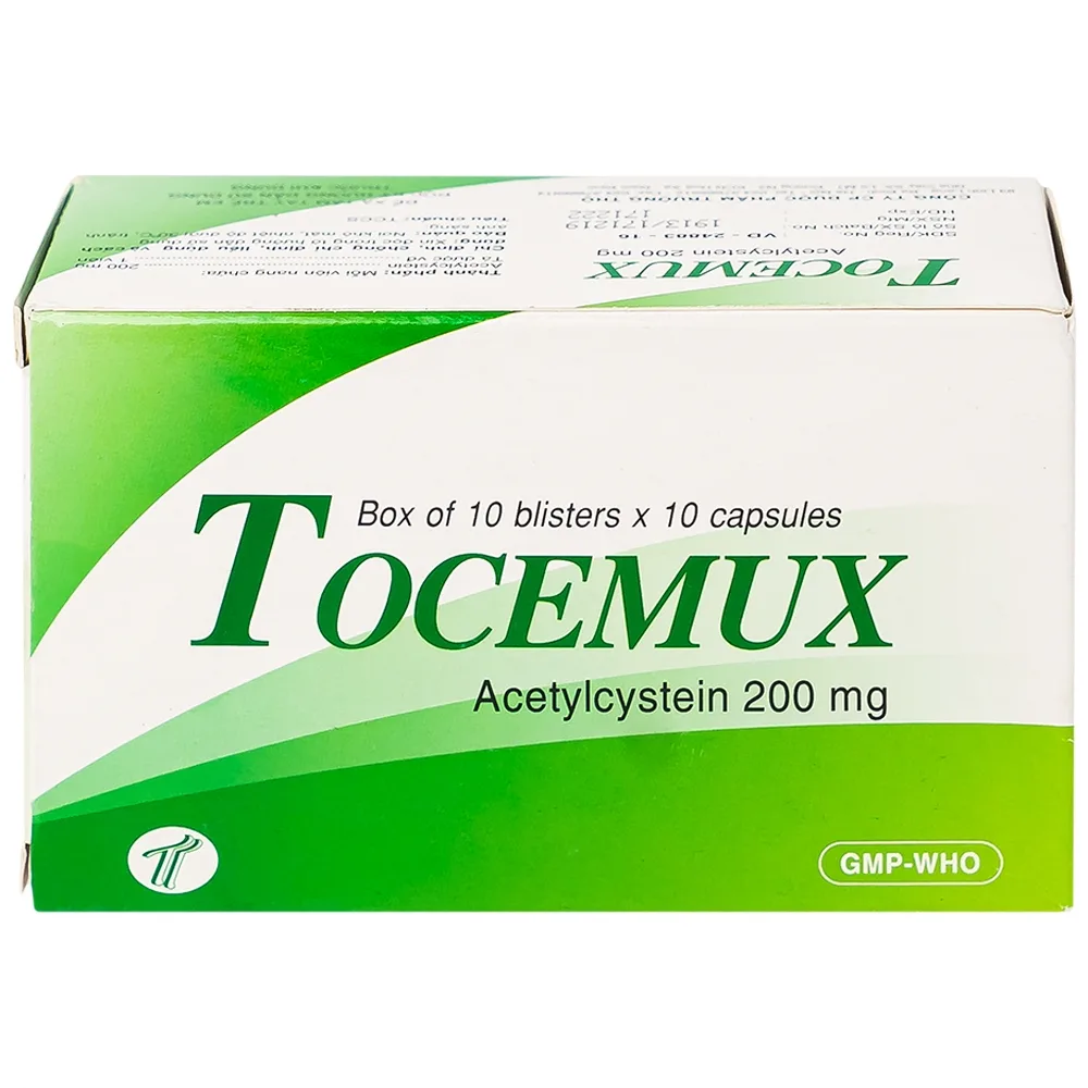 Hình ảnh Thuốc Tocemux điều trị tiêu chất nhầy, bệnh lý hô hấp có đờm (10 vỉ x 10 viên)