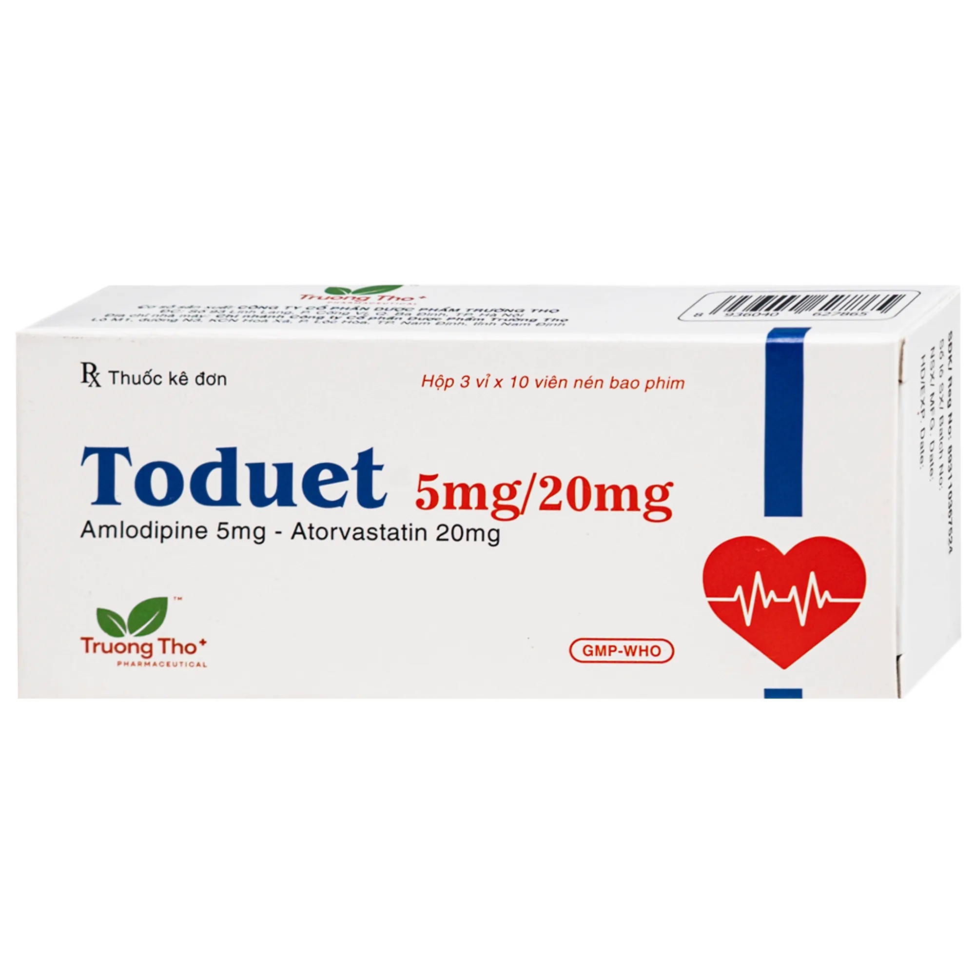 Hình ảnh Thuốc Toduet 5mg/20mg điều trị tăng huyết áp kèm rối loạn lipid máu (3 vỉ x 10 viên)