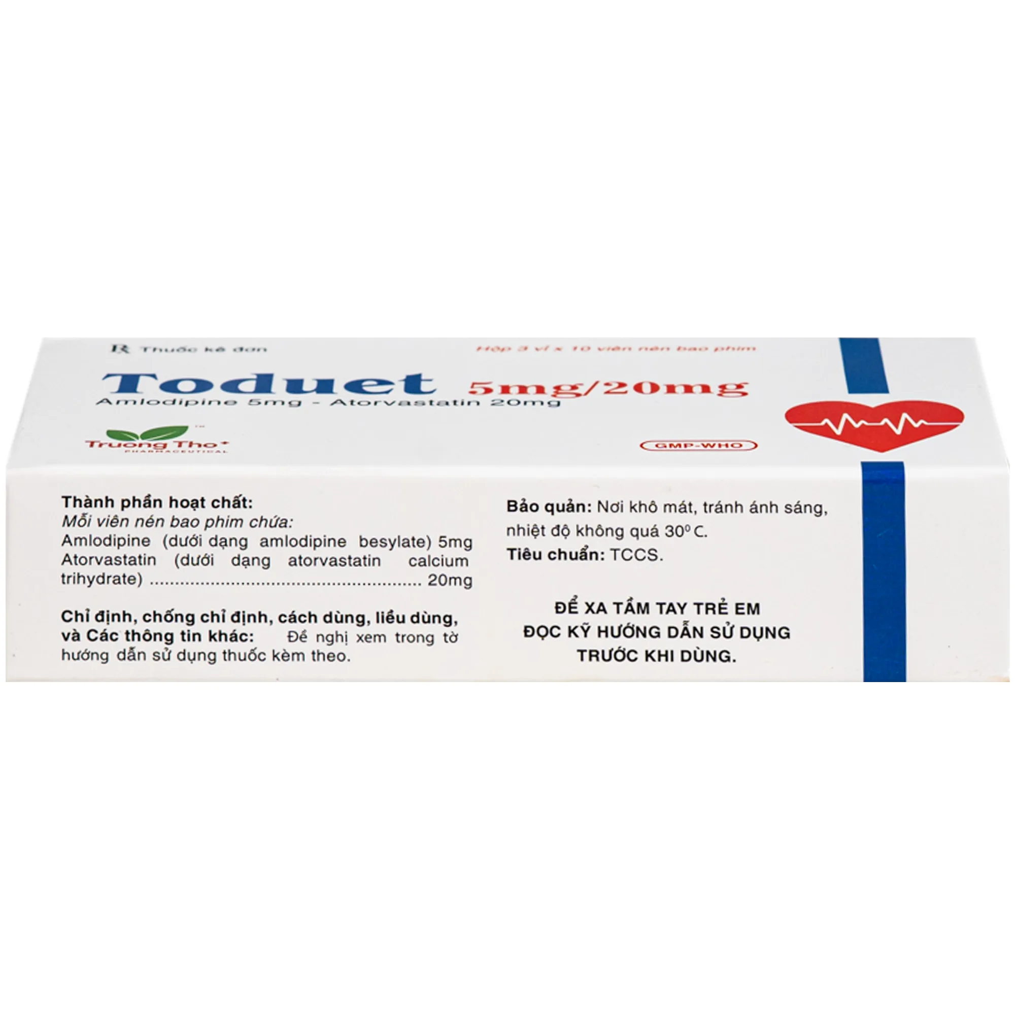 Hình ảnh Thuốc Toduet 5mg/20mg điều trị tăng huyết áp kèm rối loạn lipid máu (3 vỉ x 10 viên)
