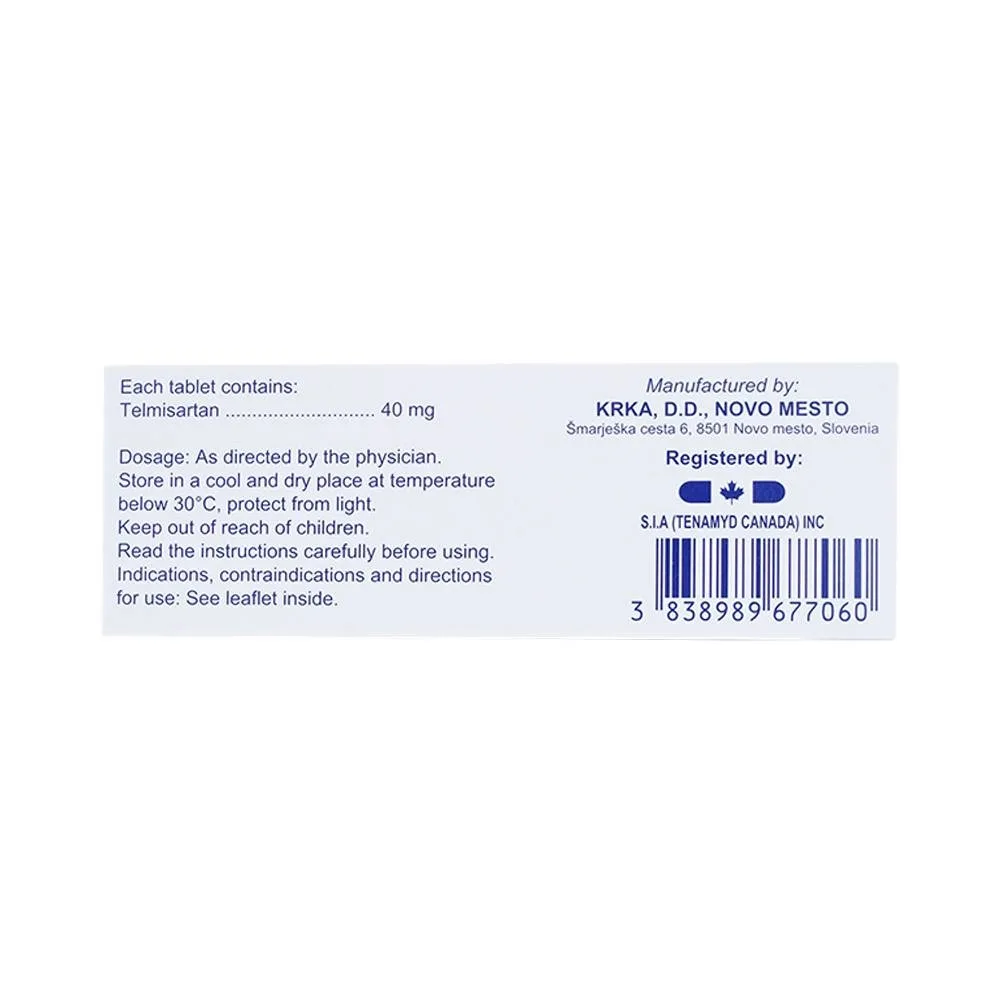 Hình ảnh Thuốc Tolura Tablets 40mg Krka điều trị cao huyết áp (4 vỉ x 7 viên)