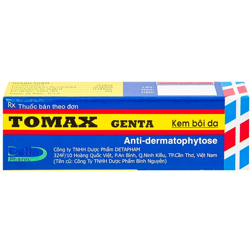 Hình ảnh Kem bôi da Tomax Genta Detapharm điều trị bệnh da dị ứng (6g)