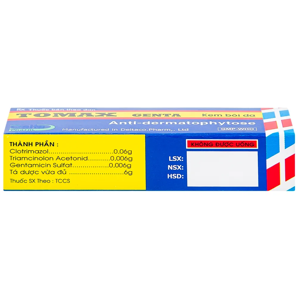 Hình ảnh Kem bôi da Tomax Genta Detapharm điều trị bệnh da dị ứng (6g)
