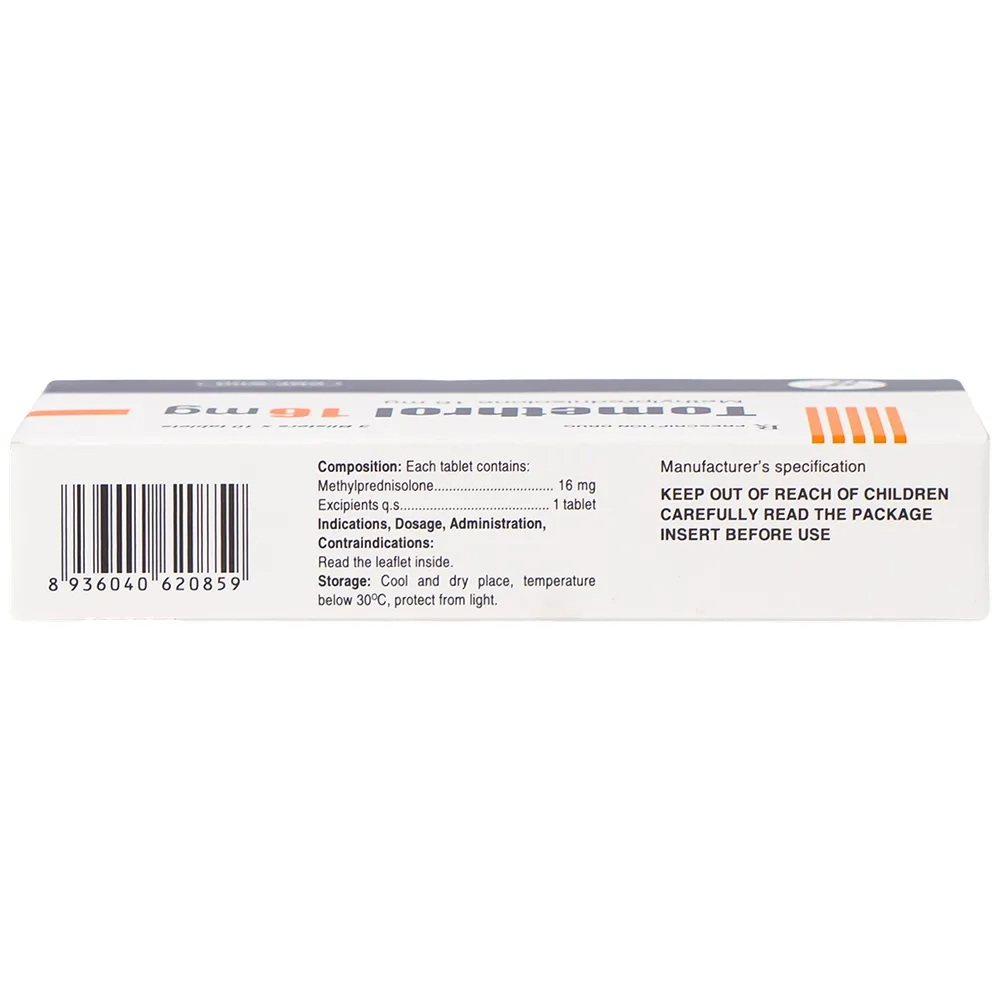 Hình ảnh Thuốc Tomethrol 16mg chống viêm, ức chế miễn dịch và chống tế bào tăng sinh ( 3 vỉ x 10 viên)