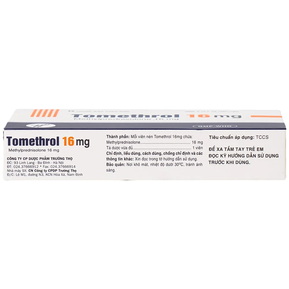 Hình ảnh Thuốc Tomethrol 16mg chống viêm, ức chế miễn dịch và chống tế bào tăng sinh ( 3 vỉ x 10 viên)