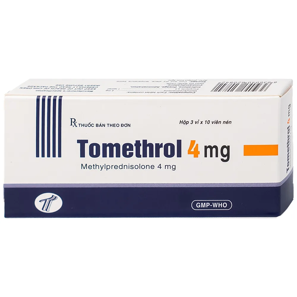 Hình ảnh Thuốc Tomethrol 4mg điều trị rối loạn do thấp khớp ( 3 vỉ x 10 viên)