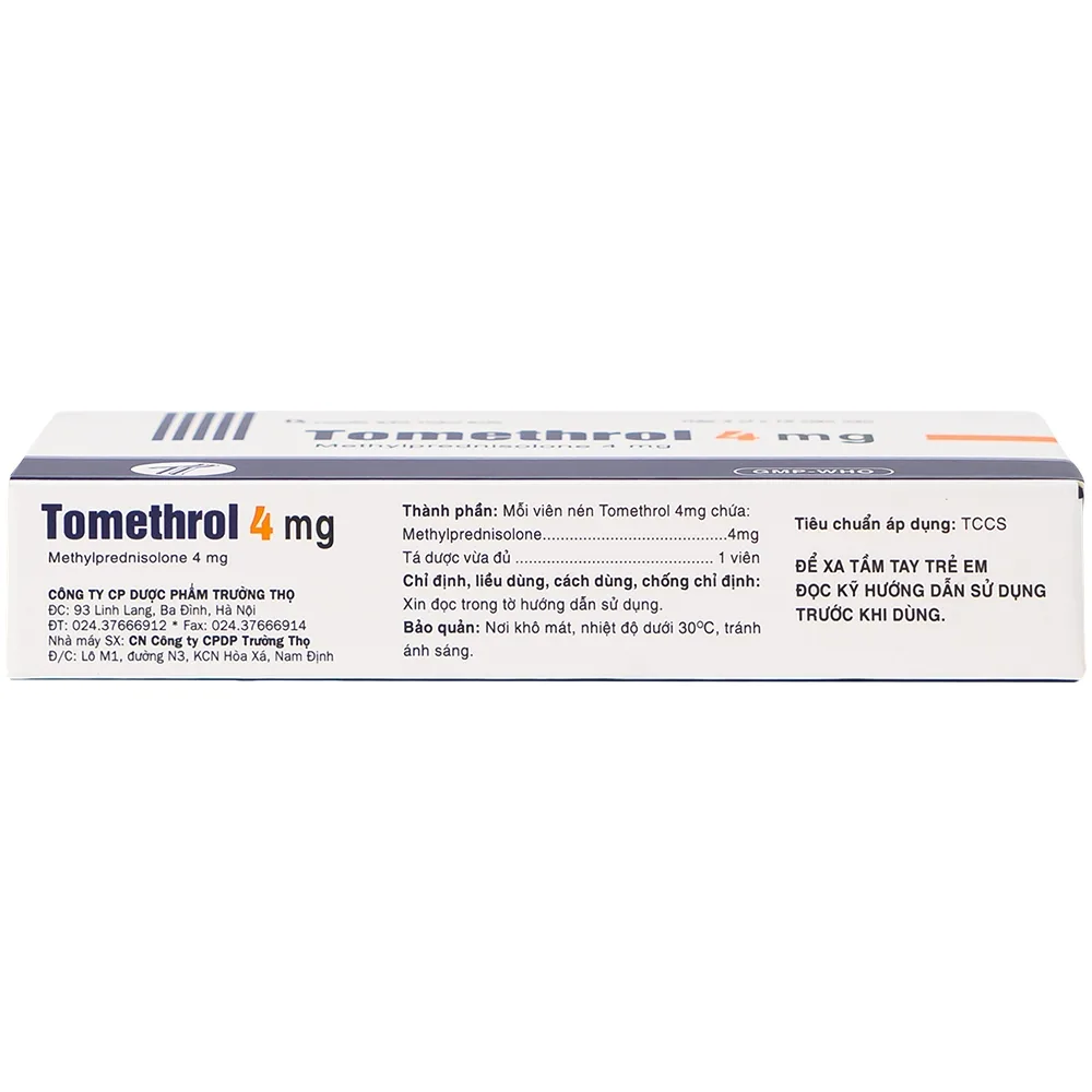 Hình ảnh Thuốc Tomethrol 4mg điều trị rối loạn do thấp khớp ( 3 vỉ x 10 viên)