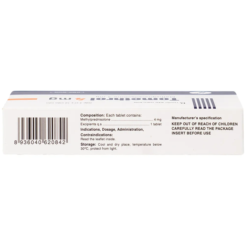 Hình ảnh Thuốc Tomethrol 4mg điều trị rối loạn do thấp khớp ( 3 vỉ x 10 viên)
