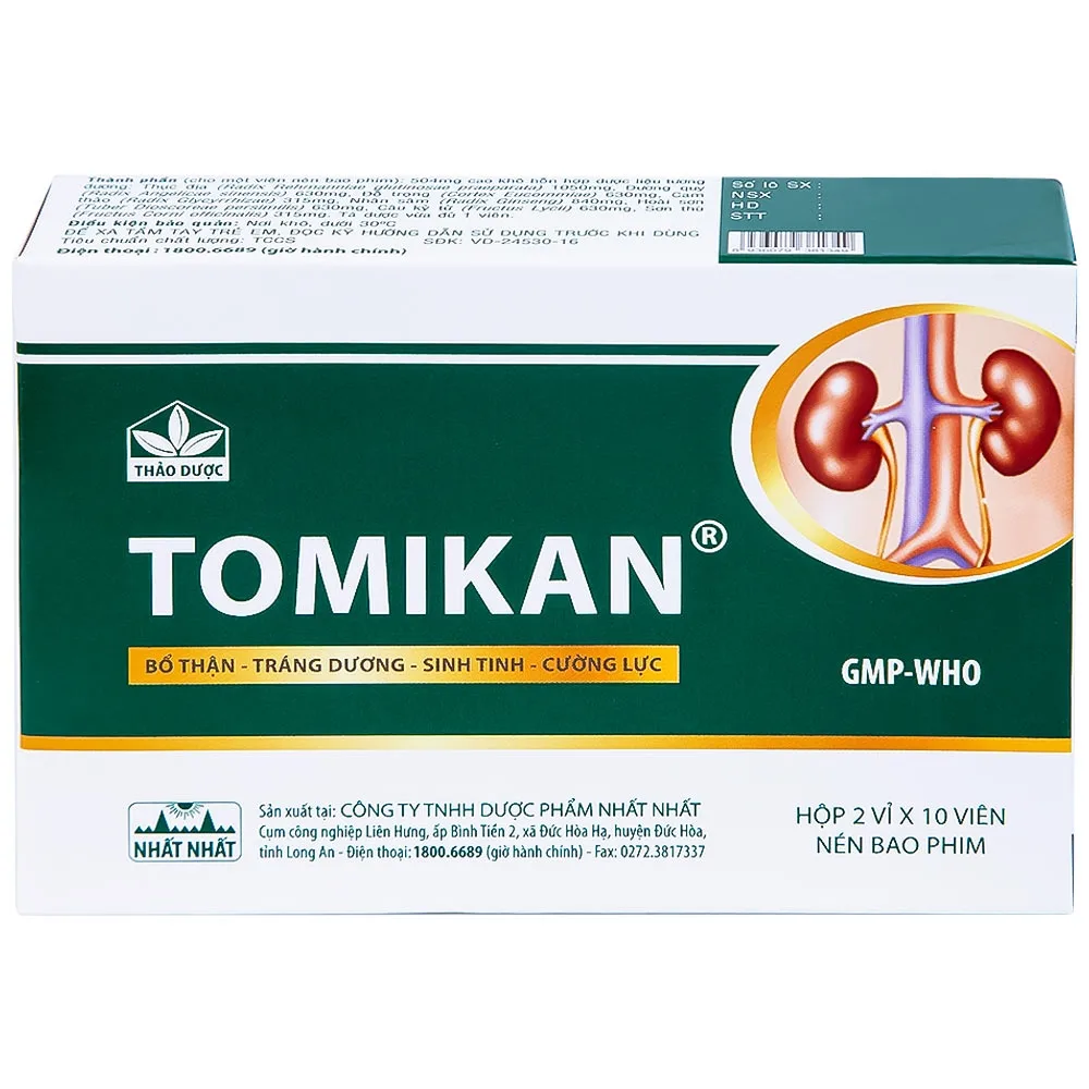 Hình ảnh Thuốc Tomikan Nhất Nhất bổ thận, tráng dương, sinh tinh (2 vỉ x 10 viên)