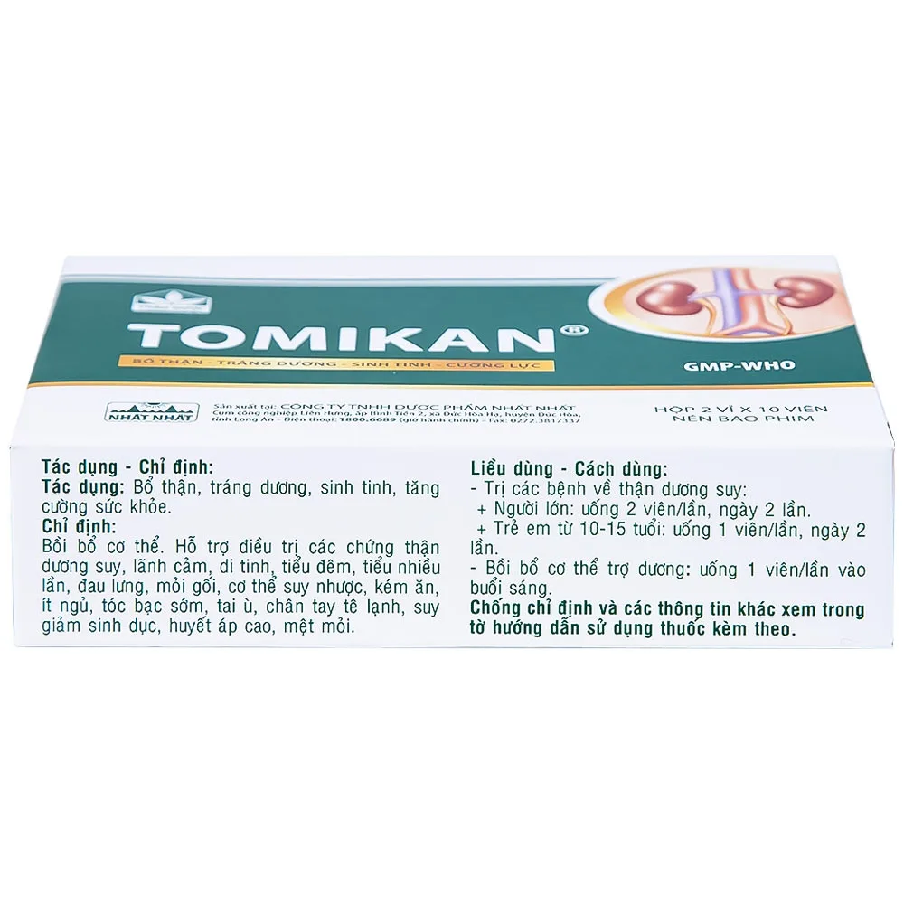 Hình ảnh Thuốc Tomikan Nhất Nhất bổ thận, tráng dương, sinh tinh (2 vỉ x 10 viên)