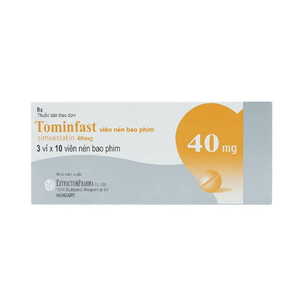 Hình ảnh Thuốc Tominfast 40mg Extra điều trị ngăn ngừa bệnh mạch vành (3 vỉ x 10 viên)