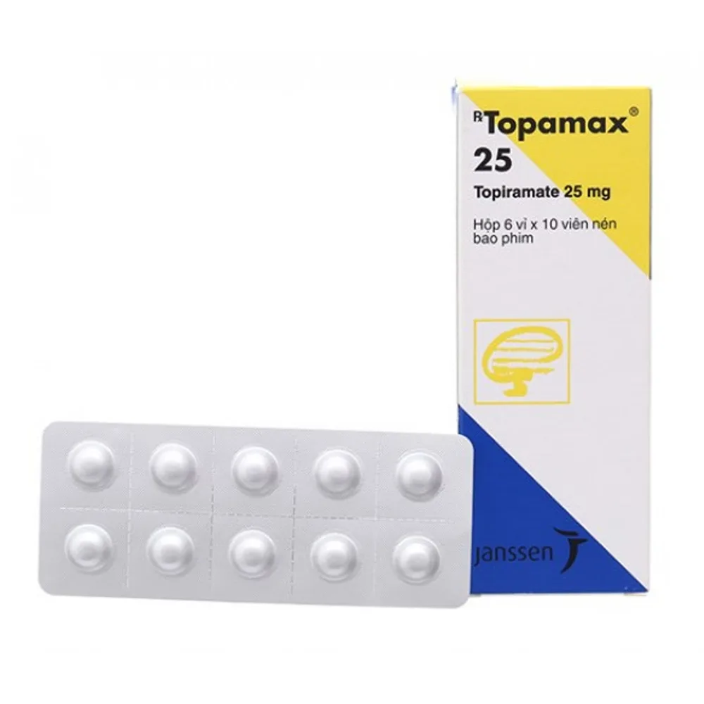 Hình ảnh Thuốc Topamax 25 Janssen điều trị động kinh cục bộ, dự phòng đau nửa đầu (6 vỉ x 10 viên)