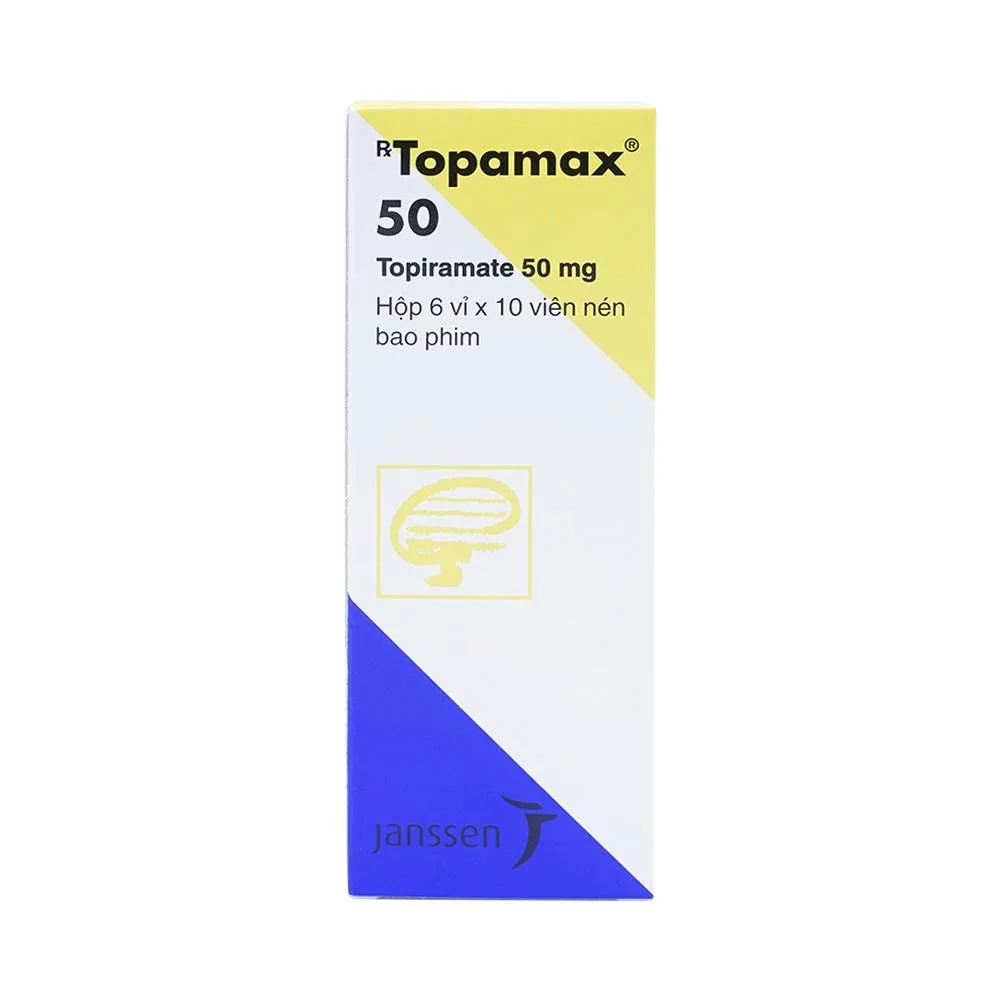 Hình ảnh Thuốc Topamax 50 Janssen điều trị động kinh cục bộ, dự phòng đau nửa đầu (6 vỉ x 10 viên)