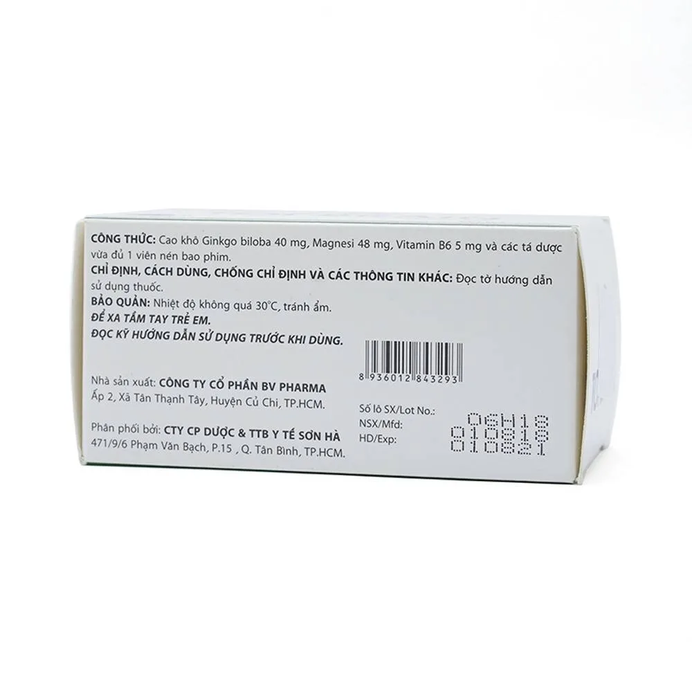 Hình ảnh Thuốc Topbrain BV Pharma điều trị tăng tuần hoàn não, tăng cường trí nhớ (6 vỉ x 10 viên)