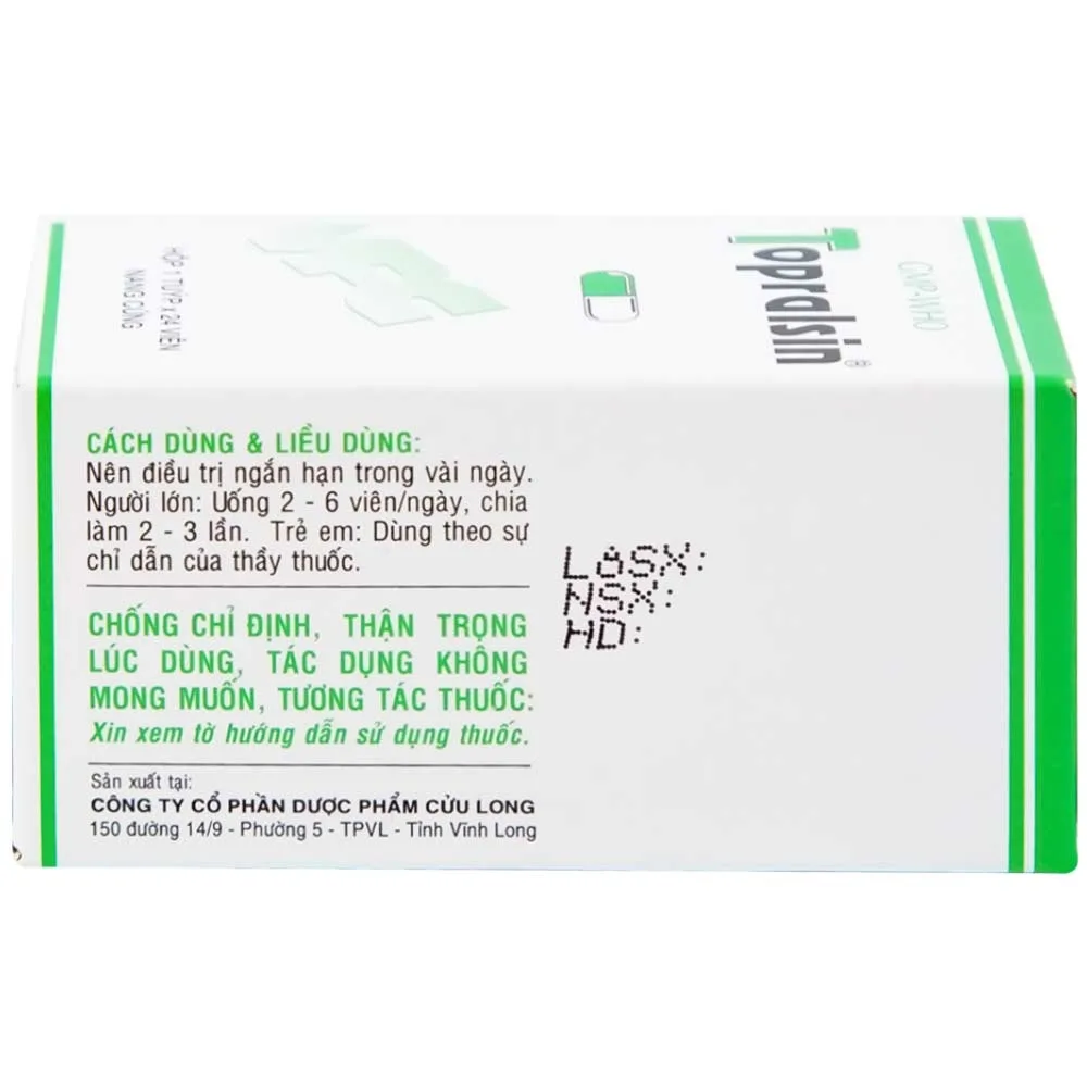 Hình ảnh Thuốc Topralsin Pharimexco điều trị triệu chứng ho khan (24 viên)