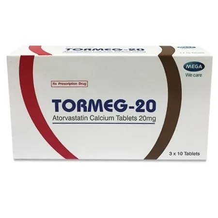 Hình ảnh Thuốc Tormeg-20 MEGA We care ngăn ngừa bệnh tim mạch và tăng mỡ máu (3 vỉ x 10 viên)