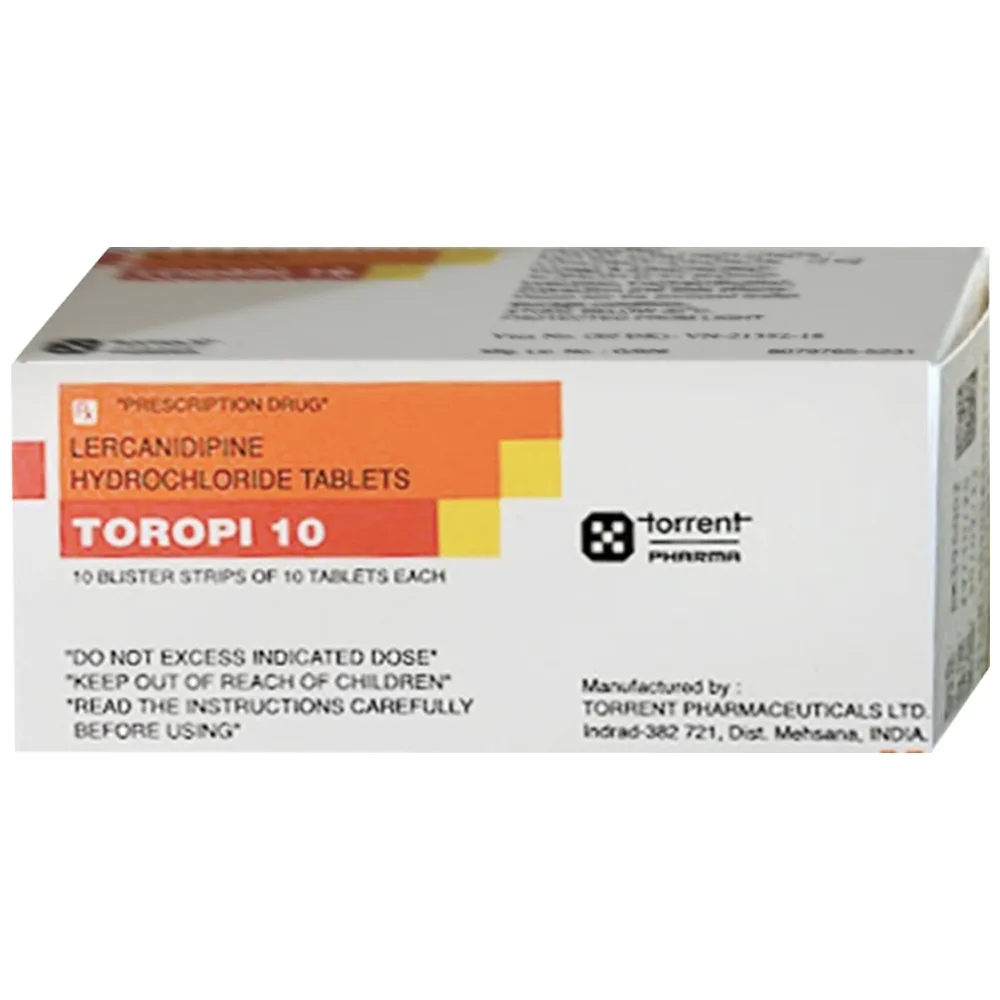 Hình ảnh Thuốc Toropi 10mg Torrent điều trị tăng huyết áp (10 vỉ x 10 viên)