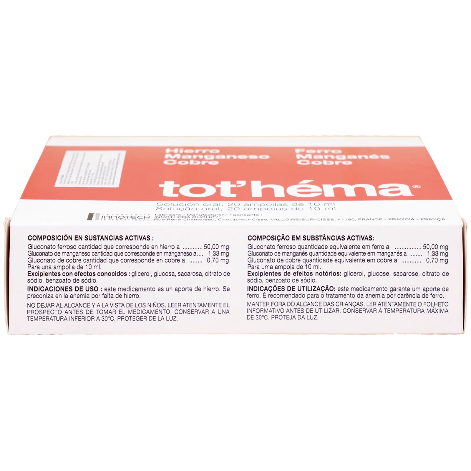 Hình ảnh Dung dịch Tot'héma Innothera điều trị thiếu máu do sắt (2 vỉ x 10 ống x 10ml)