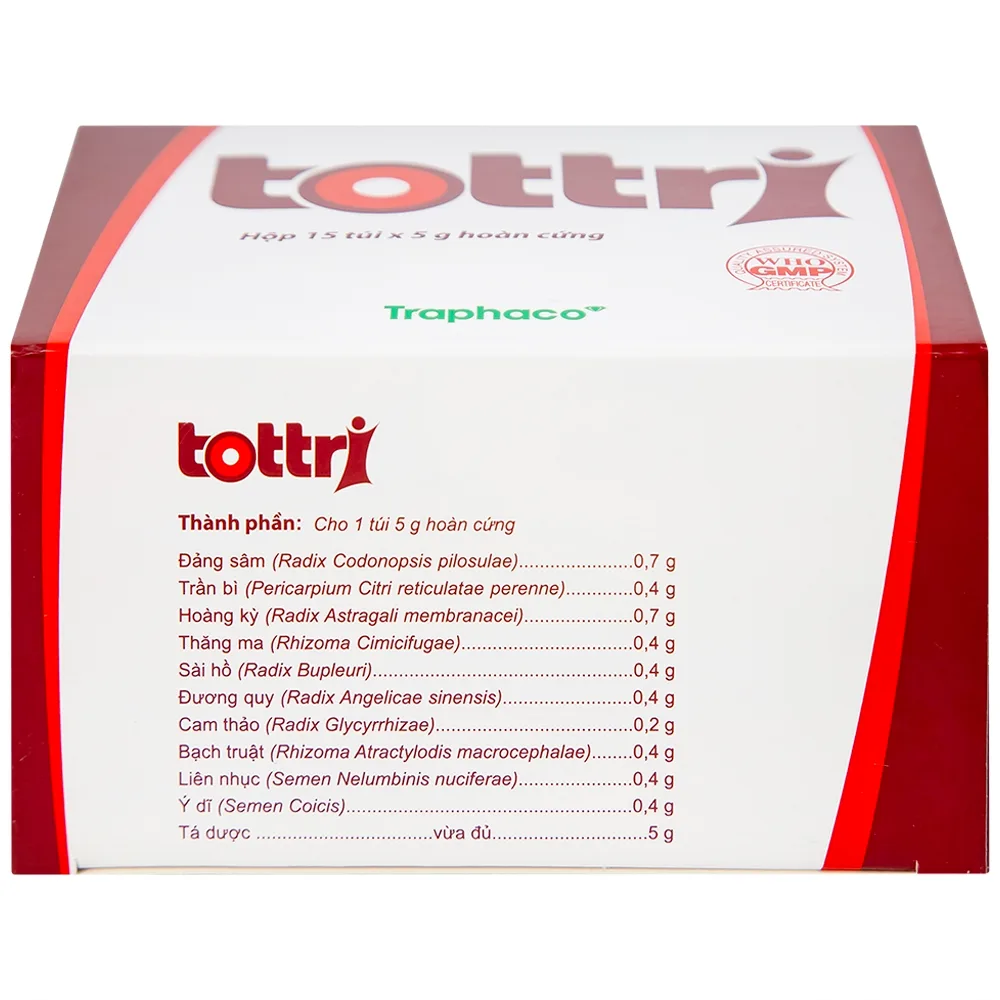 Hình ảnh Thuốc Tottri Traphaco điều trị chảy máu khi đại tiện, đau rát (15 túi x 5g)