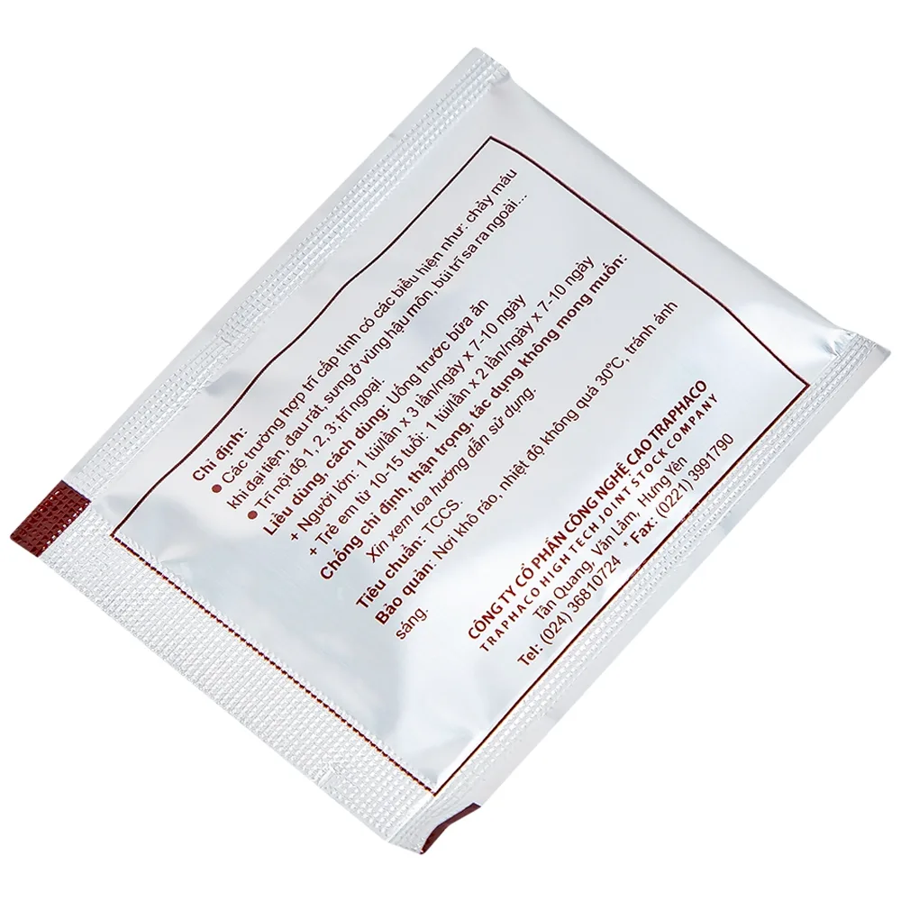 Hình ảnh Thuốc Tottri Traphaco điều trị chảy máu khi đại tiện, đau rát (15 túi x 5g)