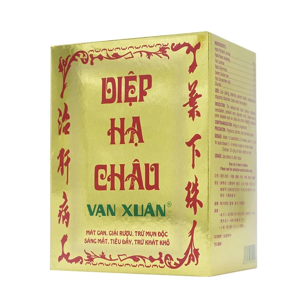 Hình ảnh Thuốc cốm Diệp Hạ Châu Vạn Xuân mát gan, giải rượu, trừ mụn độc (20 gói)