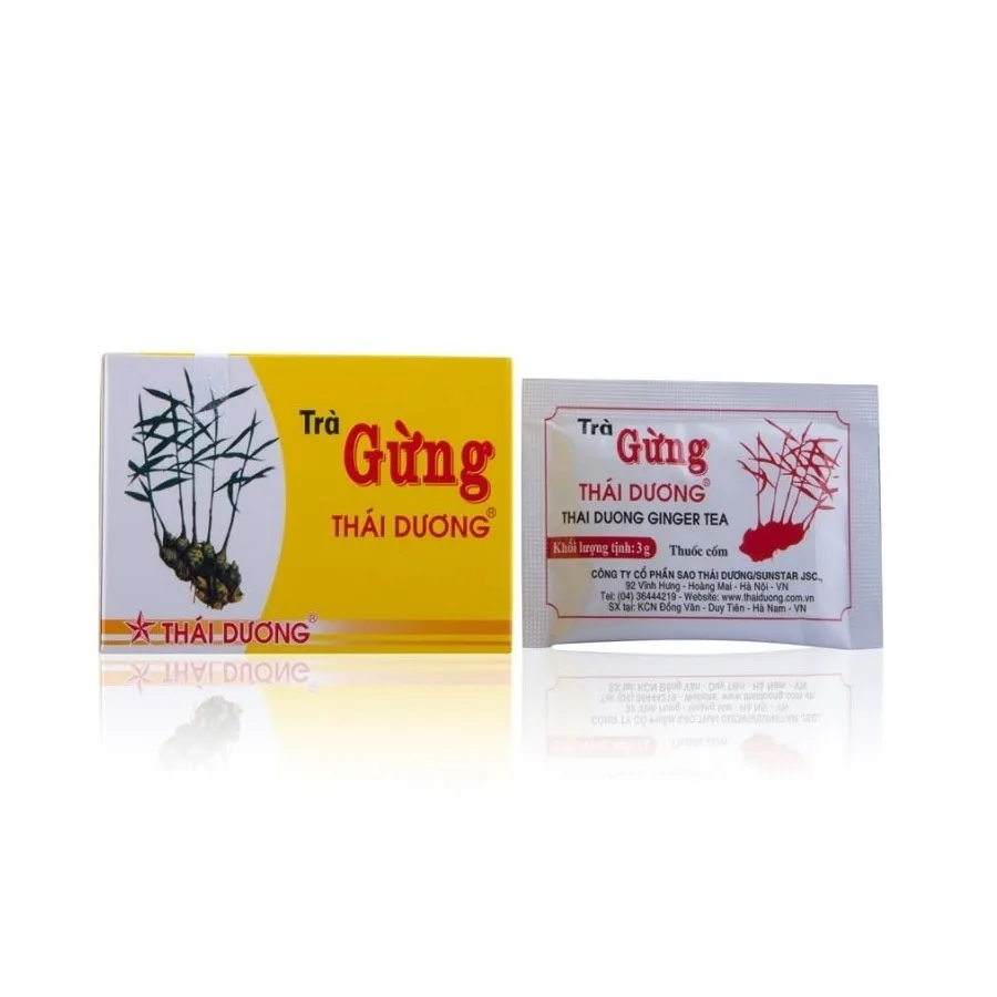 Hình ảnh Trà Gừng Thái Dương điều trị cảm lạnh, nôn mửa, thổ tả (10 gói x 3g)