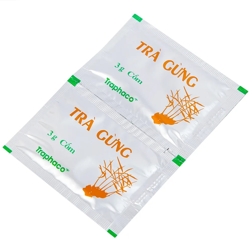 Hình ảnh Trà Gừng Traphaco điều trị đau bụng do lạnh, đầy trướng, không tiêu (10 gói x 3g)