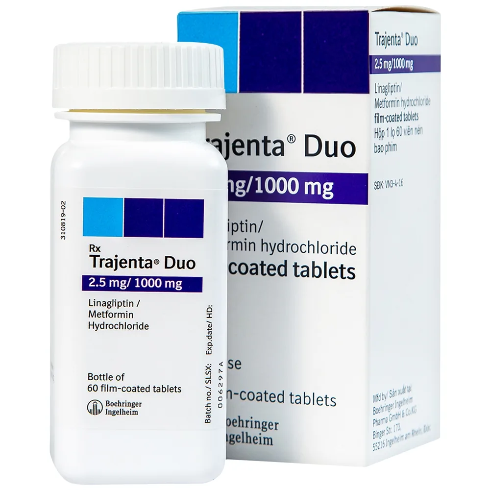 Hình ảnh Thuốc Trajenta Duo 2.5mg/1000mg Boehringer điều trị đái tháo đường típ 2 (60 viên)