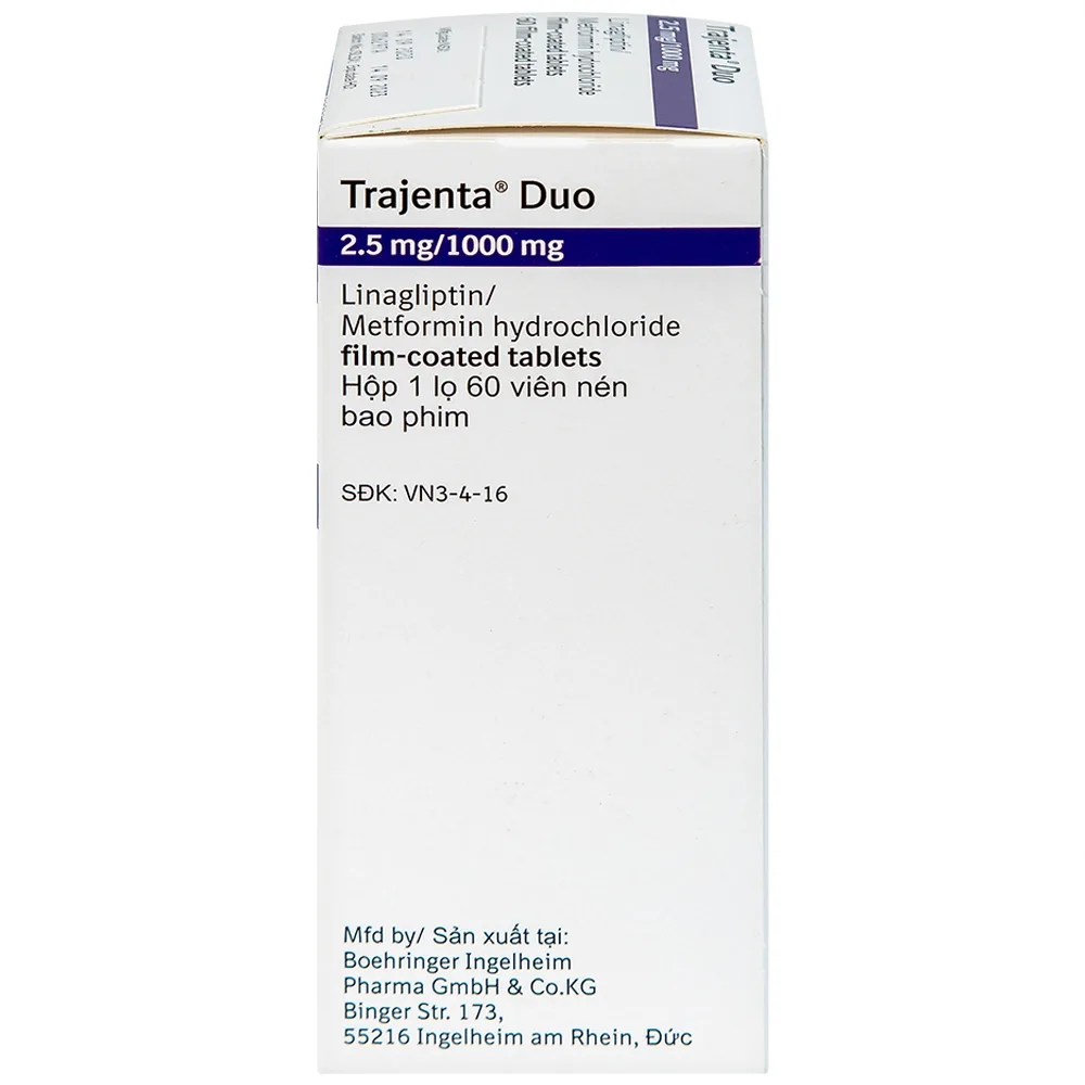 Hình ảnh Thuốc Trajenta Duo 2.5mg/1000mg Boehringer điều trị đái tháo đường típ 2 (60 viên)