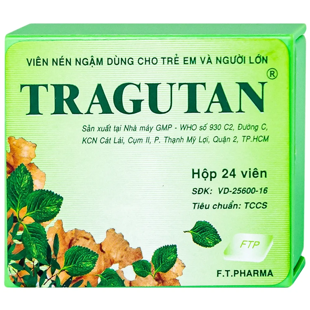 Hình ảnh Viên ngậm Tragutan Dược 3-2 sát trùng đường hô hấp, đường miệng, làm dịu cơn ho (24 viên)