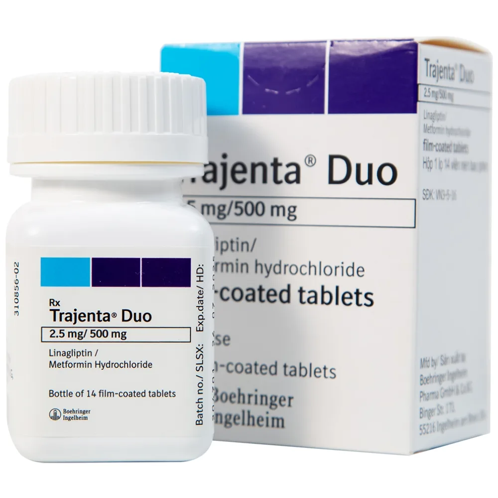 Hình ảnh Thuốc Trajenta Duo 2.5mg/500mg Boehringer điều trị đái tháo đường típ 2 (14 viên)