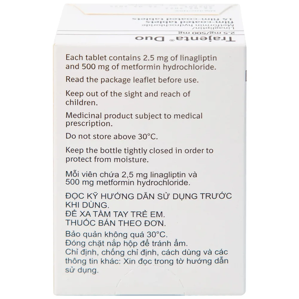 Hình ảnh Thuốc Trajenta Duo 2.5mg/500mg Boehringer điều trị đái tháo đường típ 2 (14 viên)
