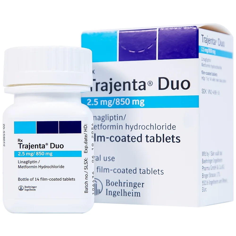 Hình ảnh Thuốc Trajenta Duo 2.5mg/850mg Boehringer điều trị đái tháo đường típ 2 (14 viên)
