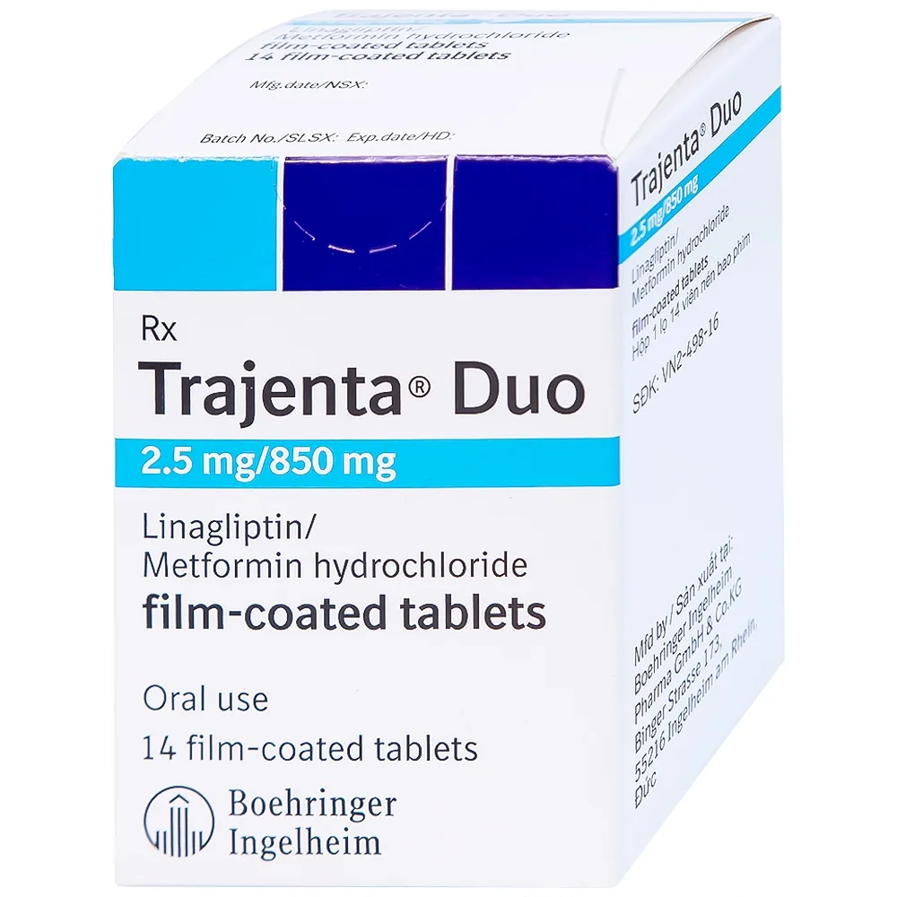 Hình ảnh Thuốc Trajenta Duo 2.5mg/850mg Boehringer điều trị đái tháo đường típ 2 (14 viên)