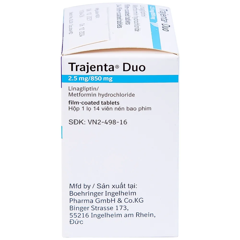 Hình ảnh Thuốc Trajenta Duo 2.5mg/850mg Boehringer điều trị đái tháo đường típ 2 (14 viên)