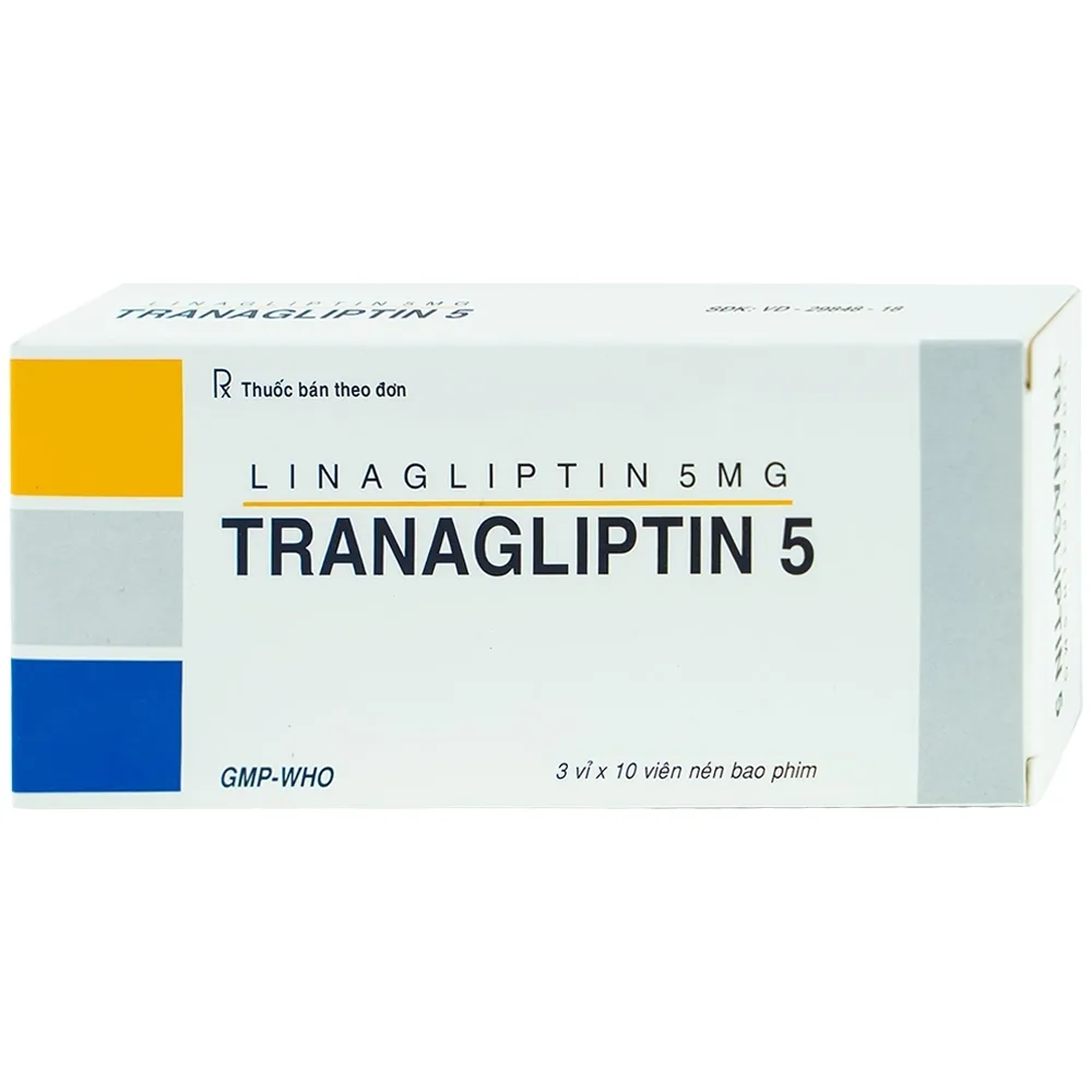 Hình ảnh Thuốc Tranagliptin 5 Tipharco điều trị đái tháo đường típ 2 (3 vỉ x 10 viên)