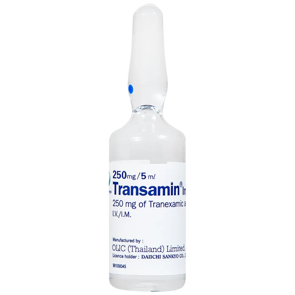 Hình ảnh Thuốc tiêm Transamin Injection Daiichi điều trị bệnh bạch huyết, thiếu máu không tái tạo (1 vỉ x 10 ống x 5ml)