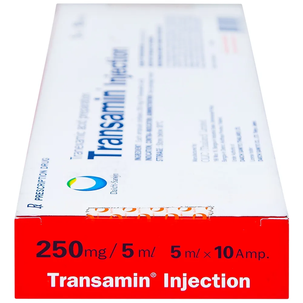Hình ảnh Thuốc tiêm Transamin Injection Daiichi điều trị bệnh bạch huyết, thiếu máu không tái tạo (1 vỉ x 10 ống x 5ml)