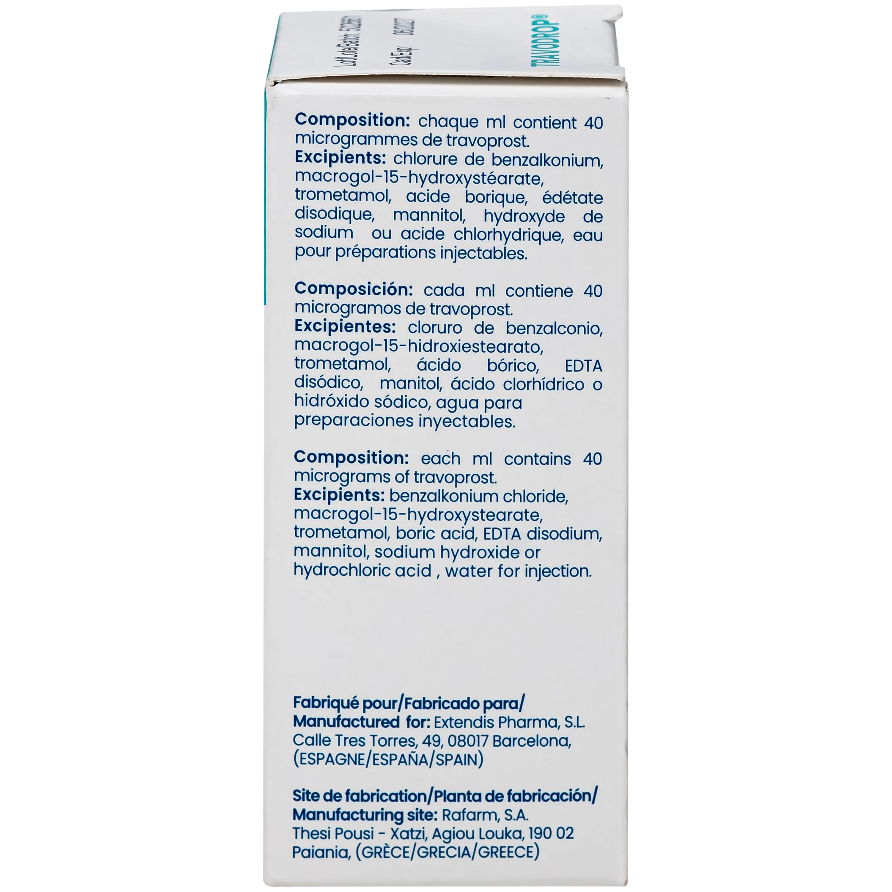 Hình ảnh Thuốc nhỏ mắt Travodrop Rafarm điều trị tăng nhãn áp và Glocom (2.5ml)