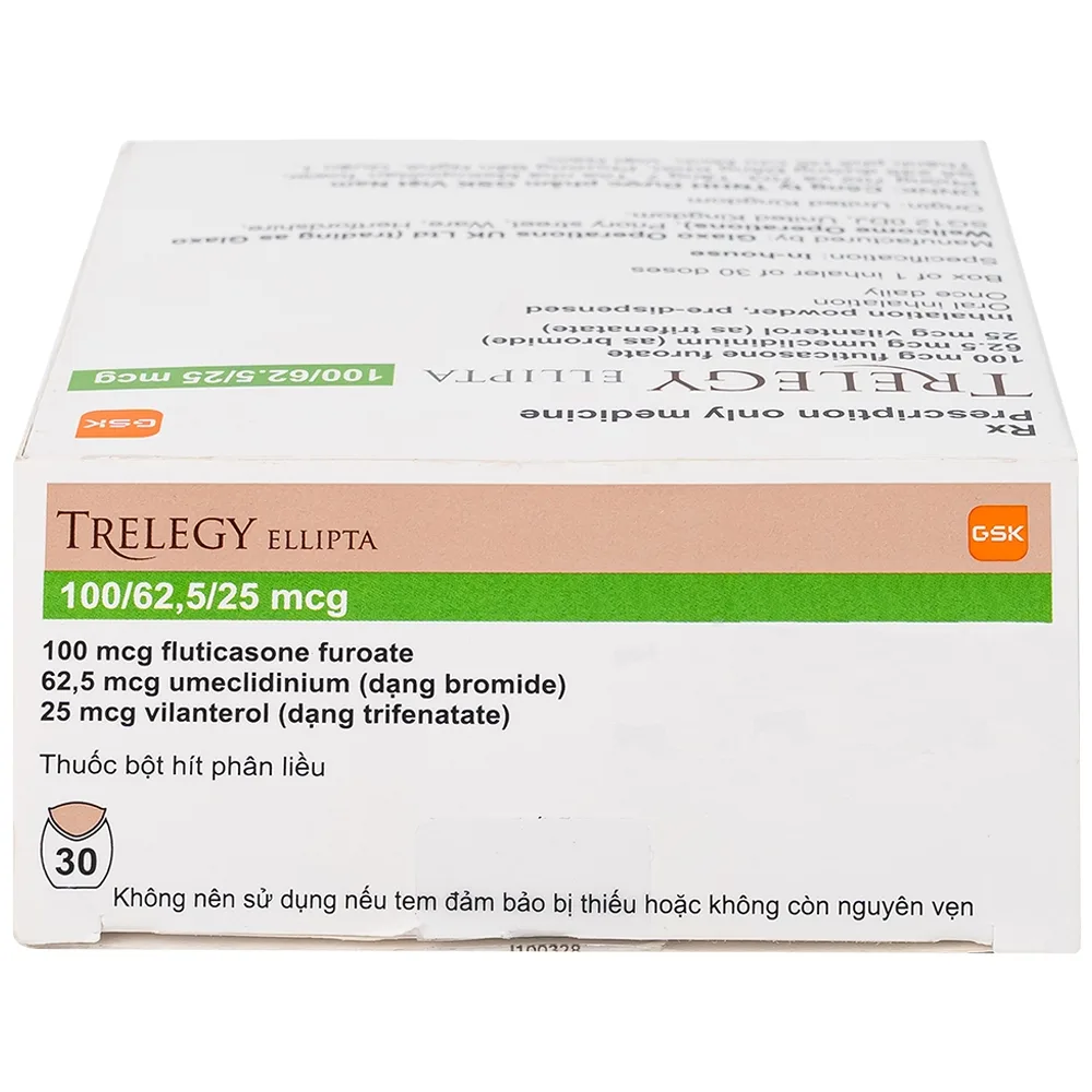 Hình ảnh Thuốc bột hít phân liều Trelegy Ellipta GSK điều trị bệnh phổi tắc nghẽn mãn tính (30 liều hít)