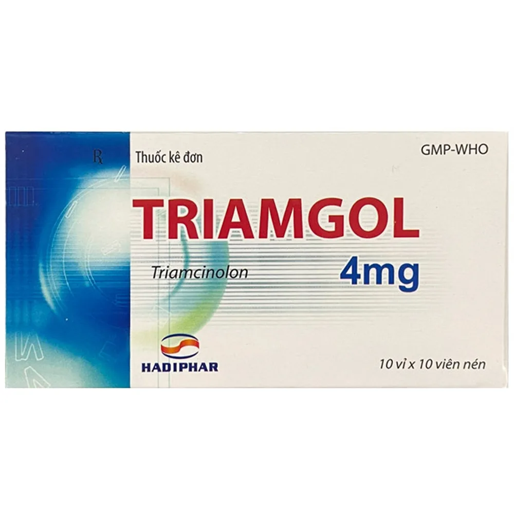 Hình ảnh Thuốc Triamgol 4Mg Hadiphar điều trị viêm khớp dạng thấp, viêm xương khớp, viêm da cơ toàn thân (10 vỉ x 10 viên)