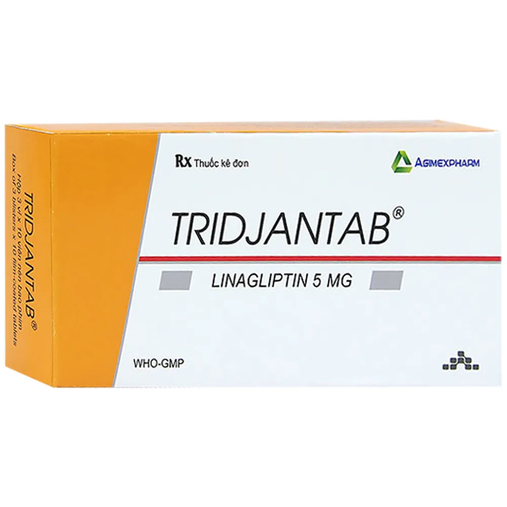 Hình ảnh Thuốc Tridjantab 5mg Agimexpharm điều trị đái tháo đường típ 2 (3 vỉ x 10 viên)